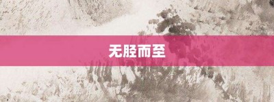 无胫而至【无胫而至的意思】- 成语大全