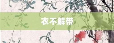 衣不解带【衣不解带的意思】- 成语大全