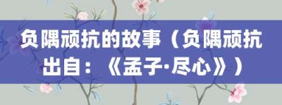 负隅顽抗的故事（负隅顽抗出自：《孟子·尽心》）_成语故事 菊江历史网