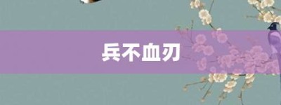 兵不血刃【兵不血刃的意思】- 成语大全