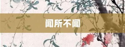 闻所不闻【闻所不闻的意思】- 成语大全