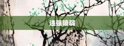 违强陵弱【违强陵弱的意思】- 成语大全