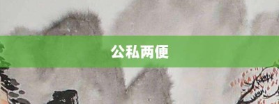 公私两便【公私两便的意思】- 成语大全