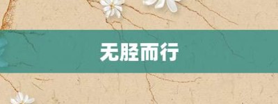 无胫而行【无胫而行的意思】- 成语大全
