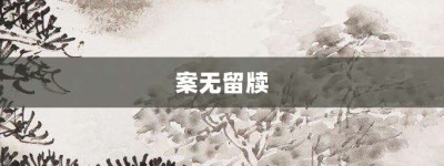 案无留牍【案无留牍的意思】- 成语大全