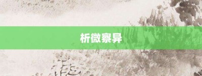 析微察异【析微察异的意思】- 成语大全