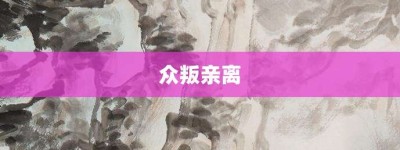 众叛亲离【众叛亲离的意思】- 成语大全