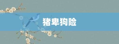 猪卑狗险【猪卑狗险的意思】- 成语大全