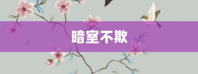 暗室不欺【暗室不欺的意思】- 成语大全