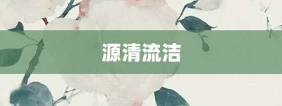 源清流洁【源清流洁的意思】- 成语大全