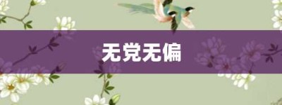 无党无偏【无党无偏的意思】- 成语大全