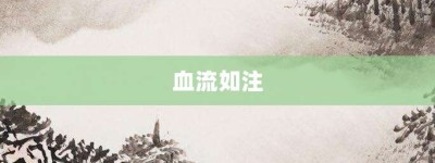 血流如注【血流如注的意思】- 成语大全