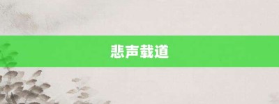 悲声载道【悲声载道的意思】- 成语大全