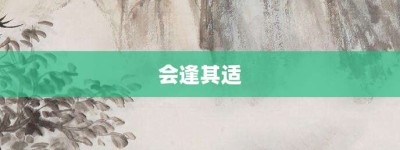 会逢其适【会逢其适的意思】- 成语大全