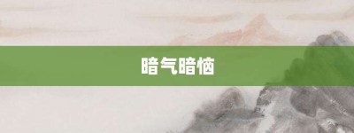 暗气暗恼【暗气暗恼的意思】- 成语大全