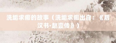 洗垢求瘢的故事（洗垢求瘢出自：《后汉书·赵壹传》）_成语故事 菊江历史网