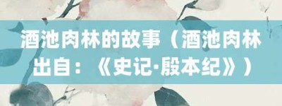酒池肉林的故事（酒池肉林出自：《史记·殷本纪》）_成语故事 菊江历史网
