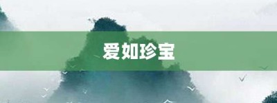 爱如珍宝【爱如珍宝的意思】- 成语大全