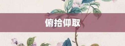 俯拾仰取【俯拾仰取的意思】- 成语大全