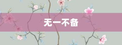 无一不备【无一不备的意思】- 成语大全