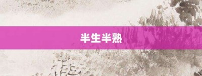 半生半熟【半生半熟的意思】- 成语大全