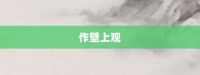 作壁上观【作壁上观的意思】- 成语大全