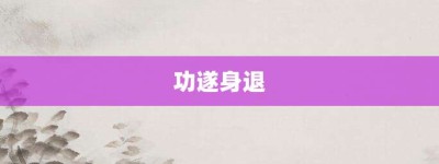 功遂身退【功遂身退的意思】- 成语大全