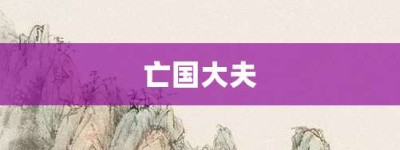 亡国大夫【亡国大夫的意思】- 成语大全