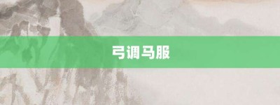 弓调马服【弓调马服的意思】- 成语大全