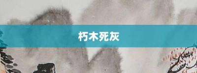 朽木死灰【朽木死灰的意思】- 成语大全