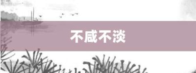 不咸不淡【不咸不淡的意思】- 成语大全