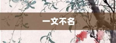 一文不名【一文不名的意思】- 成语大全