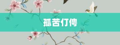 孤苦仃俜【孤苦仃俜的意思】- 成语大全