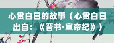 心贯白日的故事（心贯白日出自：《晋书·宣帝纪》）_成语故事 菊江历史网