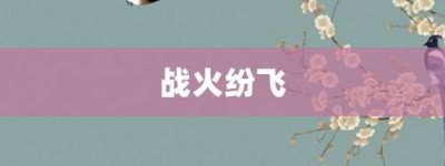 战火纷飞【战火纷飞的意思】- 成语大全