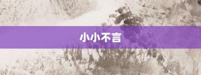 小小不言【小小不言的意思】- 成语大全