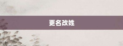 更名改姓【更名改姓的意思】- 成语大全