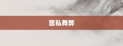 营私舞弊【营私舞弊的意思】- 成语大全