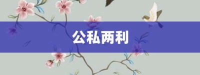 公私两利【公私两利的意思】- 成语大全