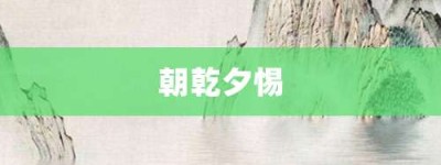 朝乾夕惕【朝乾夕惕的意思】- 成语大全