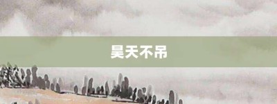 昊天不吊【昊天不吊的意思】- 成语大全