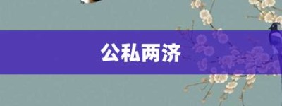 公私两济【公私两济的意思】- 成语大全