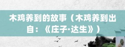 木鸡养到的故事（木鸡养到出自：《庄子·达生》）_成语故事 菊江历史网