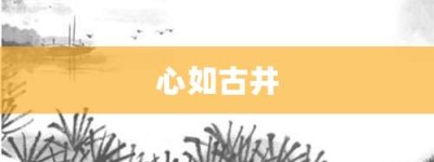 心如古井【心如古井的意思】- 成语大全