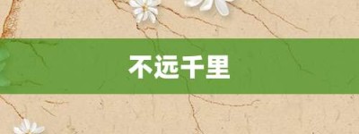 不远千里【不远千里的意思】- 成语大全