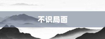 不识局面【不识局面的意思】- 成语大全