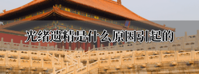 光绪遗精是什么原因引起的_帝王野史 菊江历史网