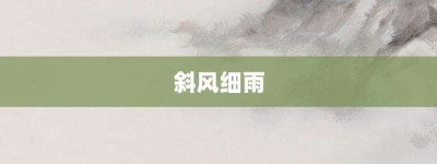 斜风细雨【斜风细雨的意思】- 成语大全
