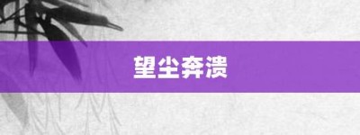 望尘奔溃【望尘奔溃的意思】- 成语大全