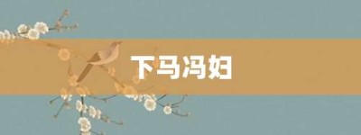下马冯妇【下马冯妇的意思】- 成语大全